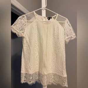 Express white lace shirt